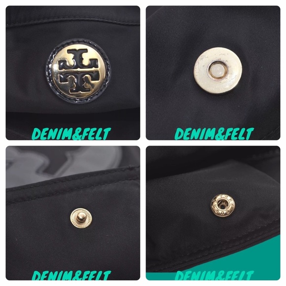 TORY BURCH Black Vintage Ella Nylon Enamel Shoulder Tote Bag/ Shoulder Bag 🖤🖤 - Picture 7 of 16